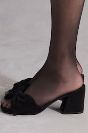 Black Tabitha Simmons Liv Leather Bow Block Mules - Image 7 of 12