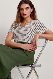 Monsoon Green Saskia Stripe T-Shirt - Image 1 of 5