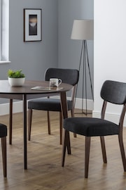 Julian Bowen Walnut Grey Set Of 2 Farringdon Chairs - Image 1 of 6