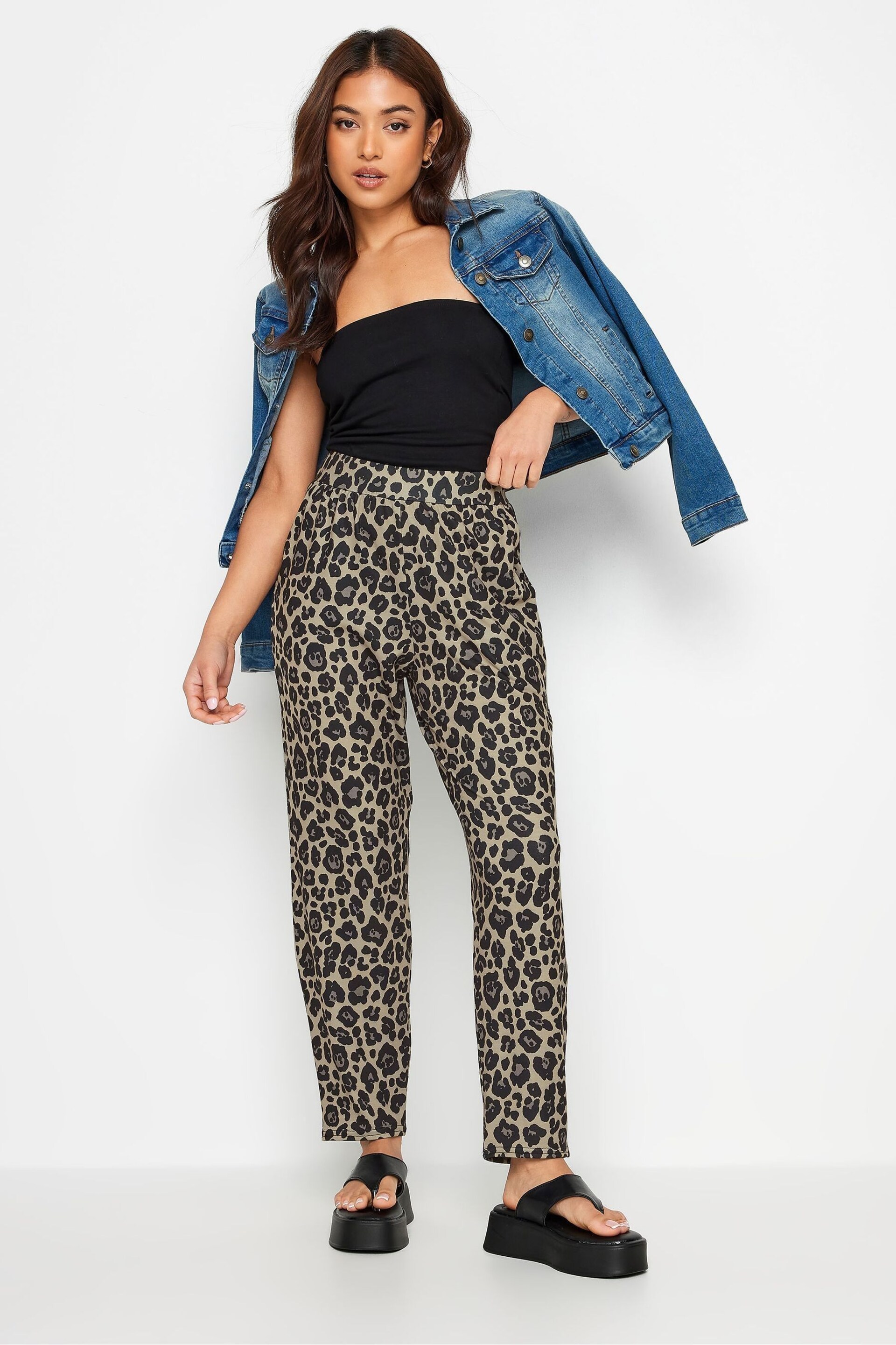 PixieGirl Petite Animal Leopard Print Harem Trousers - Image 1 of 5