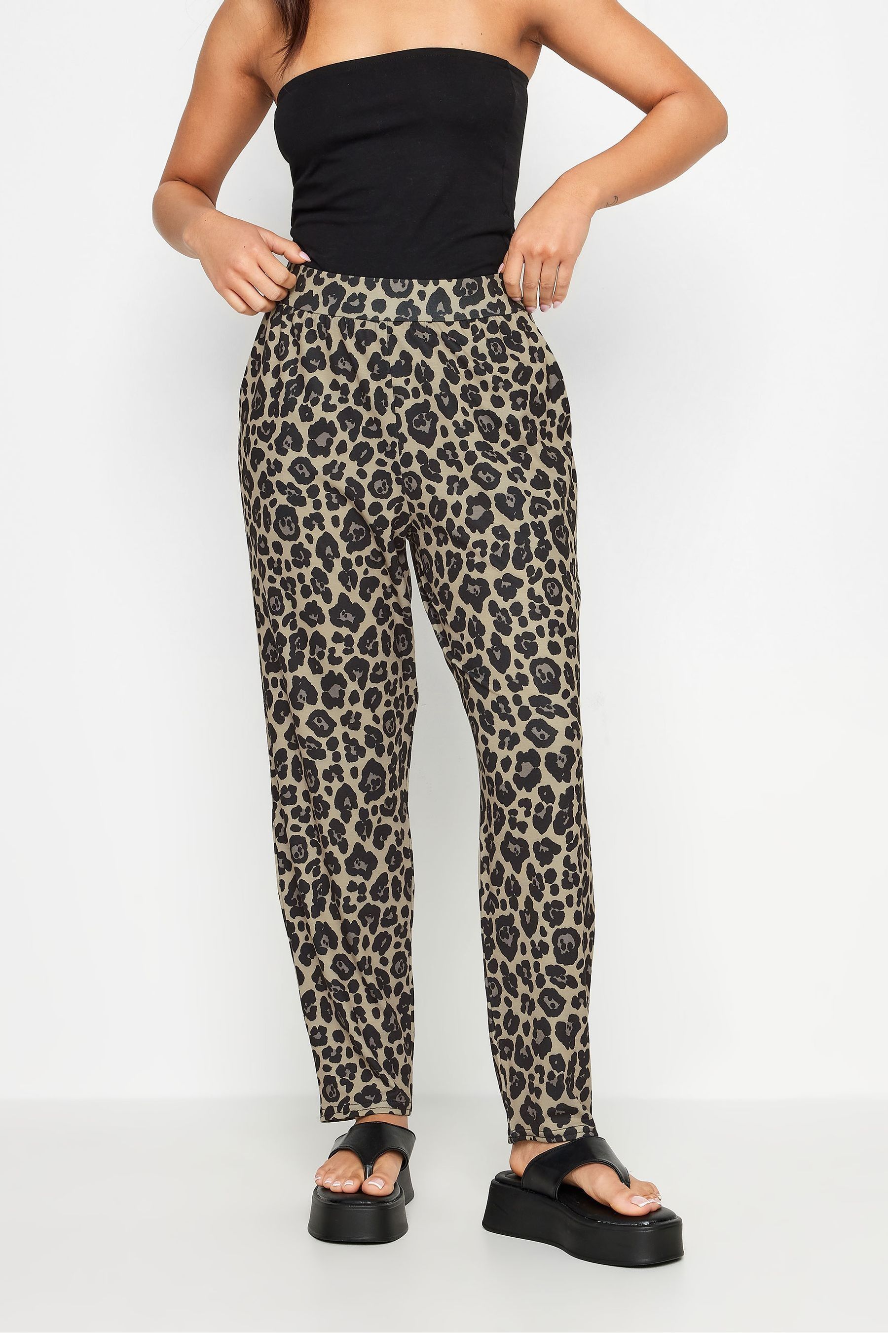 Petite leopard print trousers cheap