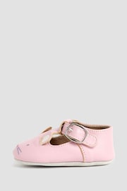 JoJo Maman Bébé Pink Leather Pre-Walker Shoes - Image 4 of 4