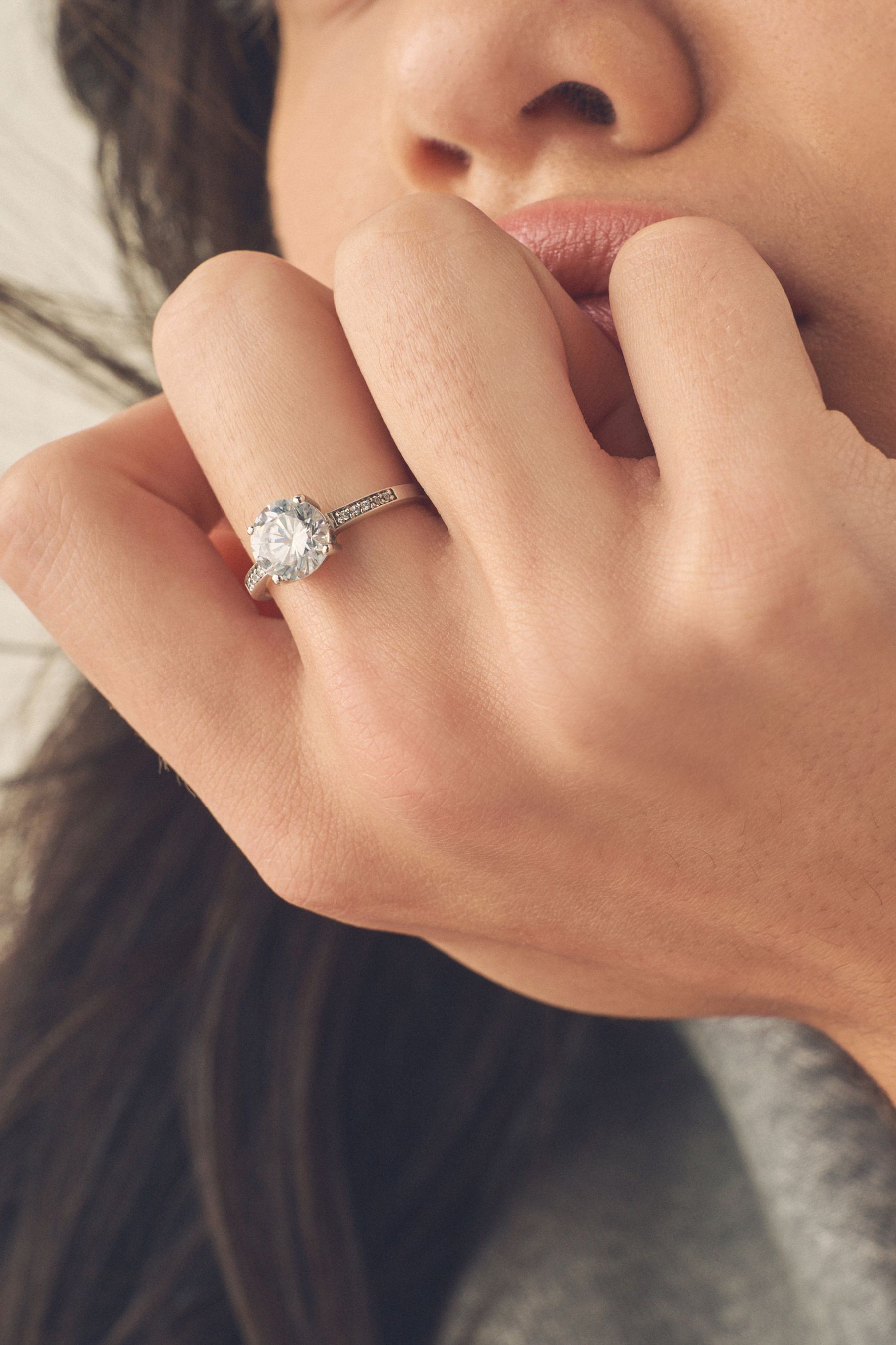 Buy Sterling Silver Cubic Zirconia Solitaire Ring from the Next UK online shop