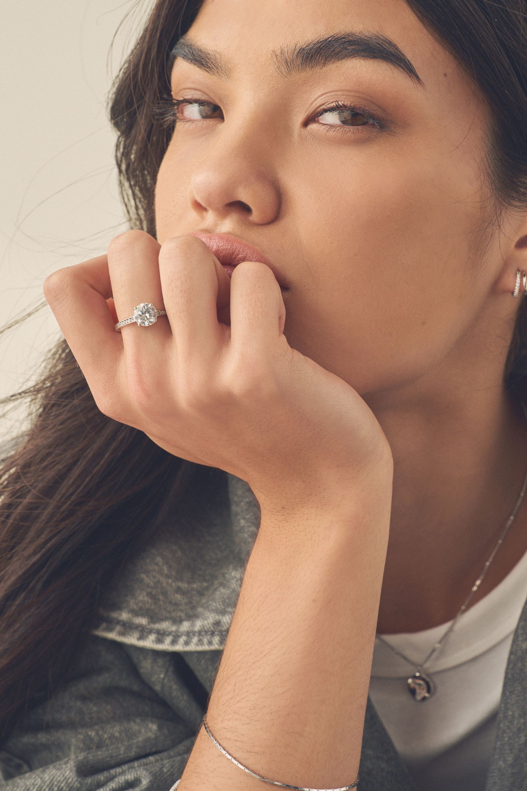 Cubic zirconia solitaire ring on sale
