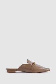 Reiss Taupe Meghan Flat Leather Mules - Image 1 of 5