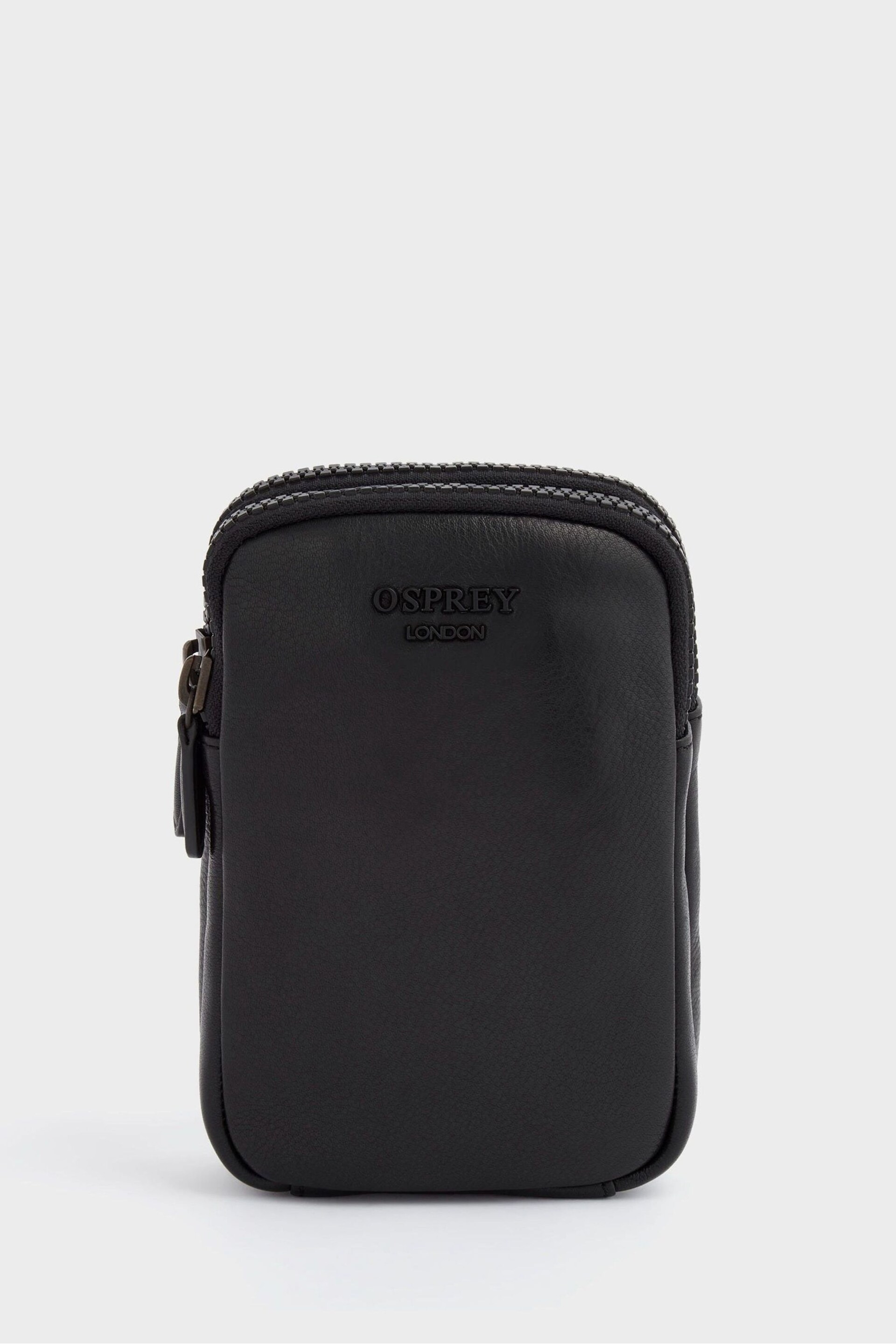 OSPREY LONDON The Onyx Leather Black Phone Bag - Image 3 of 7
