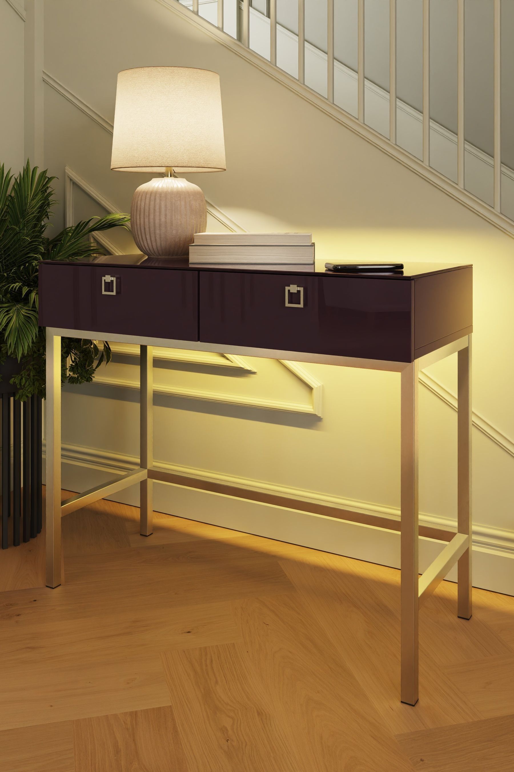 Buy Frank Olsen Plum Black Lyra SMART Two Drawer Console Table from the AspennigeriaShops online shop