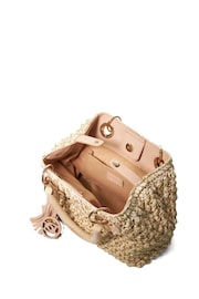Dune London Cream Deltaz Wooden Handle Raffia Grab Bag - Image 5 of 6