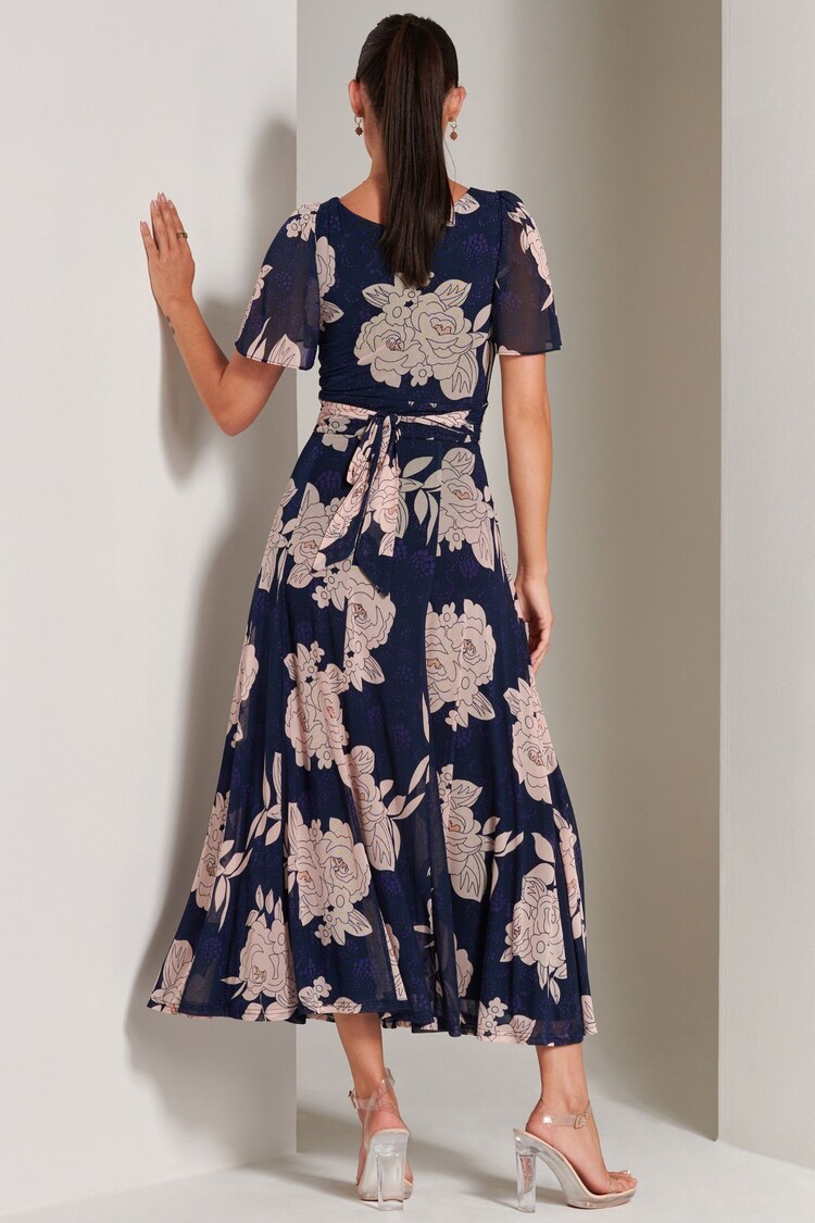 Buy Jolie Moi Blue Paityn Angel Sleeve Mesh Maxi Dress from the Next UK ...