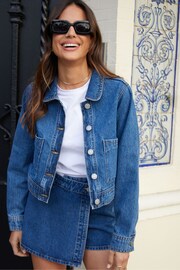 Threadbare Blue Boxy Denim Jacket - Image 1 of 3