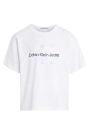 Calvin Klein White Monogram Boxy T-Shirt - Image 4 of 6