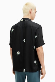 AllSaints Black Daisical Short Sleeve Shirt - Image 2 of 6