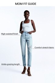 River Island Light Khaki Mom High Rise Bum Sculpt Jeans - Image 5 of 5