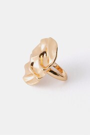 Mint Velvet Gold Hammered Disc Ring - Image 2 of 2