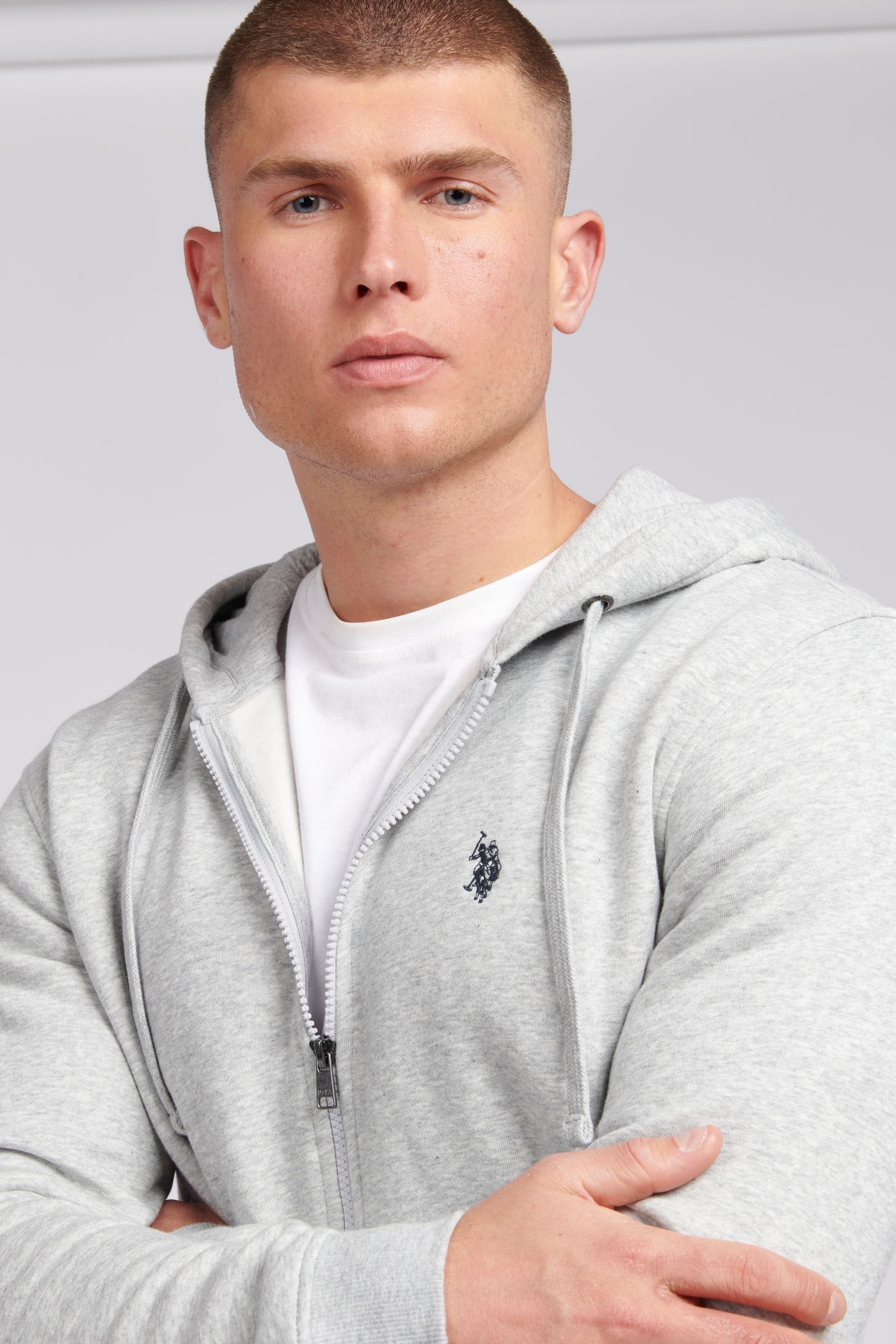 Polo hoodie grey best sale