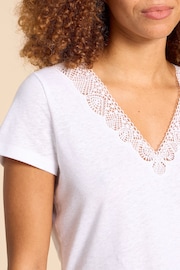 White Stuff White Lace Ellie T-Shirt - Image 4 of 7