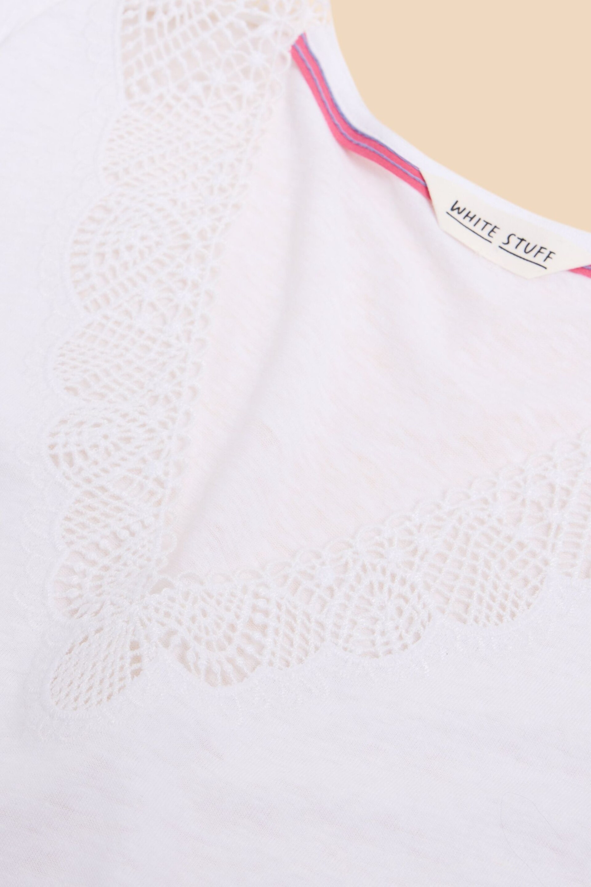 White Stuff White Lace Ellie T-Shirt - Image 7 of 7