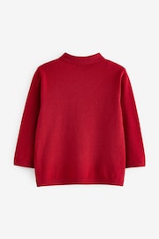 Red Long Sleeve Cable Polo Shirt (3mths-7yrs) - Image 2 of 3