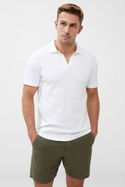 French Connection Wide Rib White Polo Shirt - Image 1 of 3