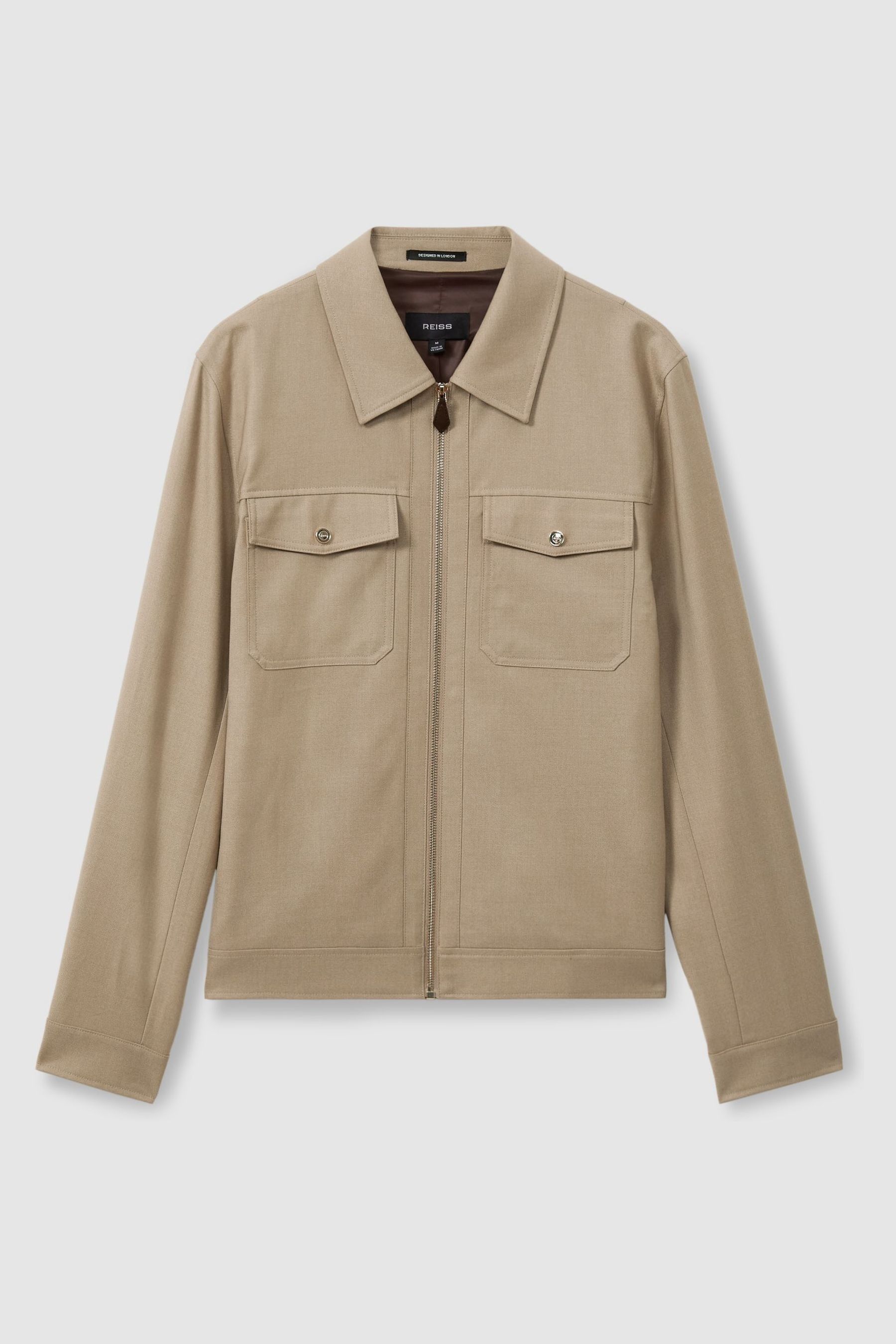 Buy Reiss Light Camel Pound Moleskin Finish Trucker Jacket from the Next UK online shop