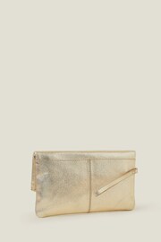 Accessorize Gold Leather Fold Over Clutch - Image 2 of 4