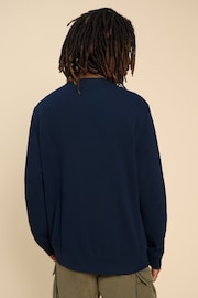 White Stuff Blue Pique Crew Neck Sweater - Image 2 of 7