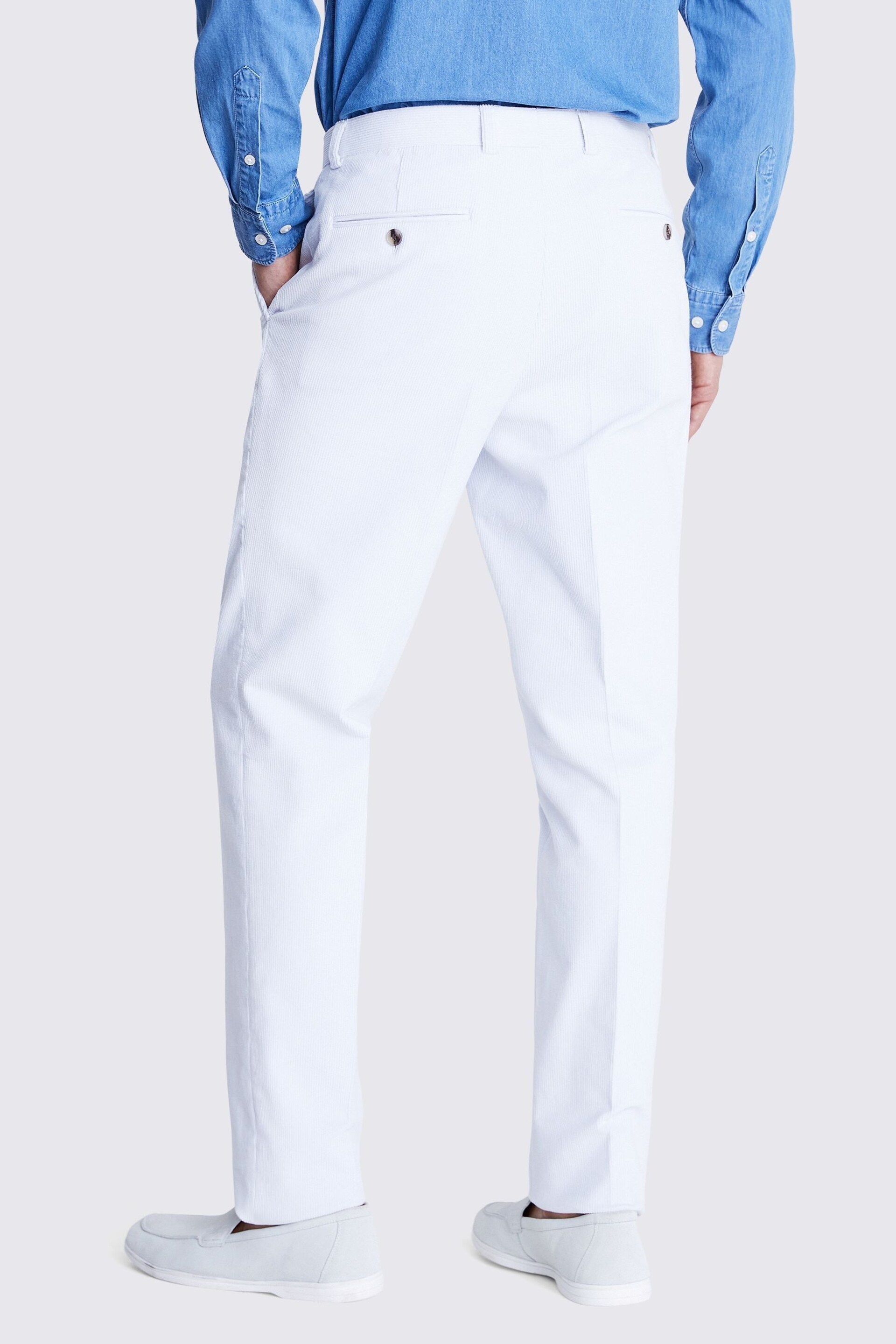 MOSS Tailored Fit Light Blue Corduroy Trousers - Image 2 of 3