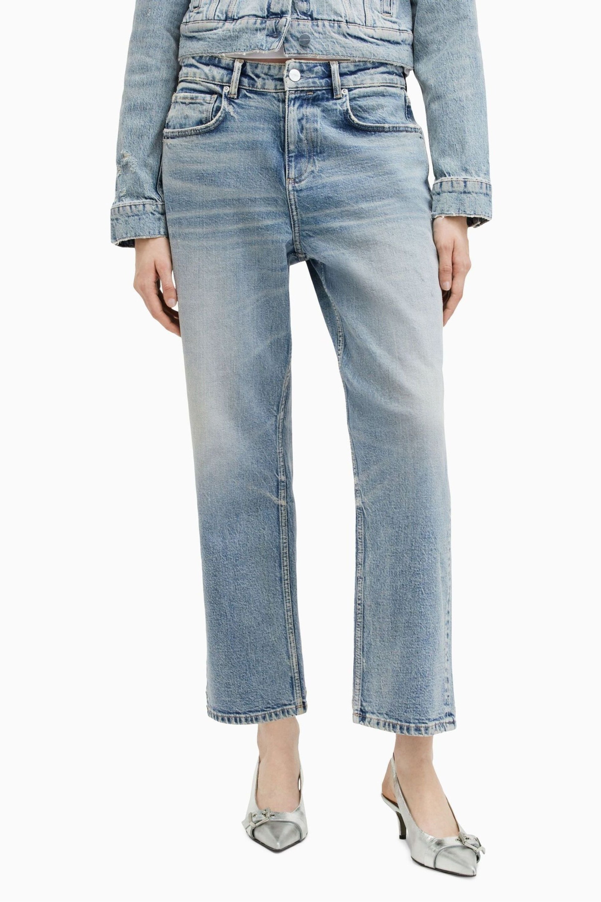 AllSaints Blue Ida Cropped Jeans - Image 6 of 7
