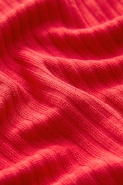 Red Bardot Off The Shoulder Ribbed Top - Image 7 of 7