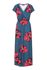 Hot Squash Petite Blue Maxi Jersey Dress - Image 5 of 5