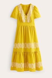 Boden Yellow Eve Linen Midi Dress - Image 6 of 6