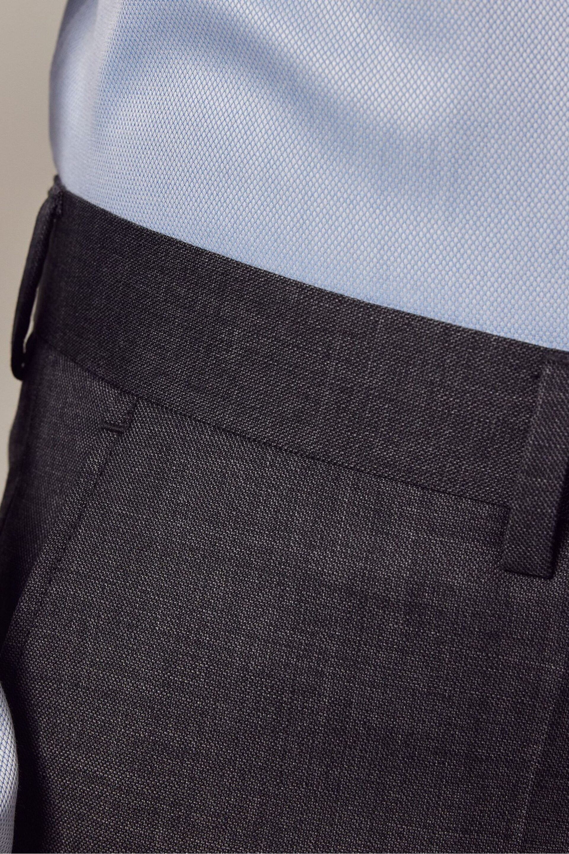 Hawes & Curtis Slim Grey Twill Suit Trousers - Image 3 of 3