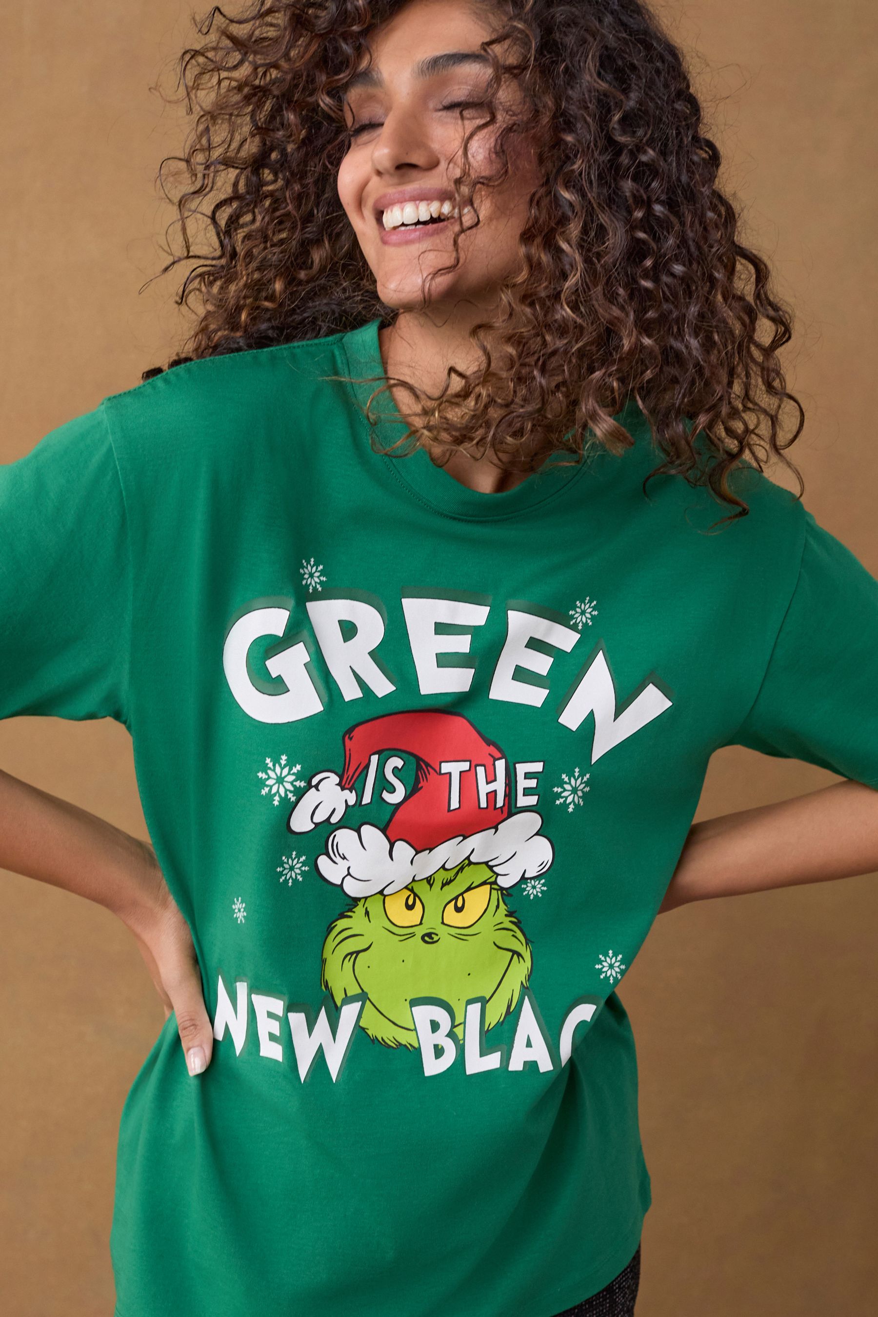 Buy Green The Grinch Christmas License 100 Cotton T Shirt from the Next UK online shop