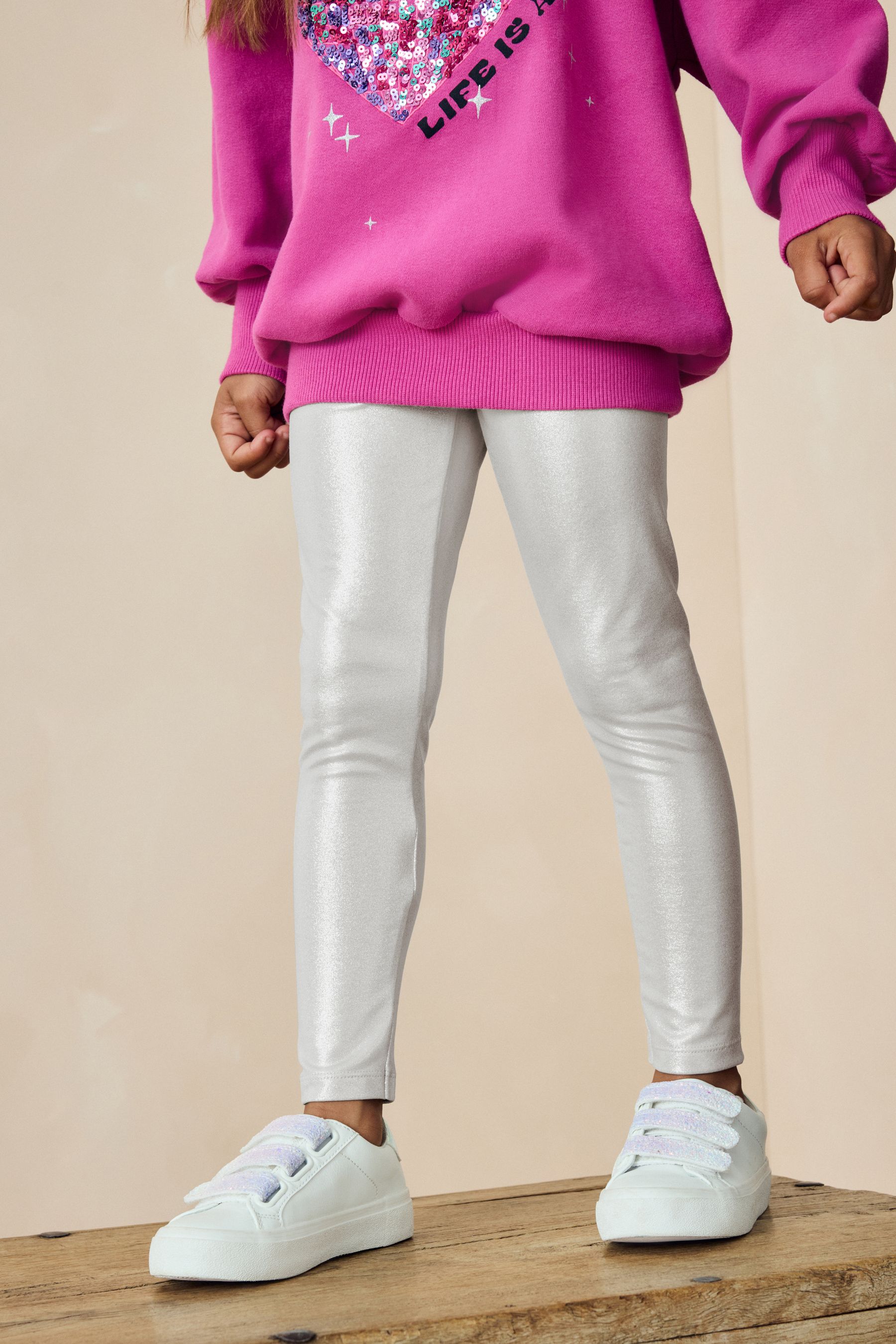 Buy Silver Coated Leggings 3 16yrs from the Next UK online shop