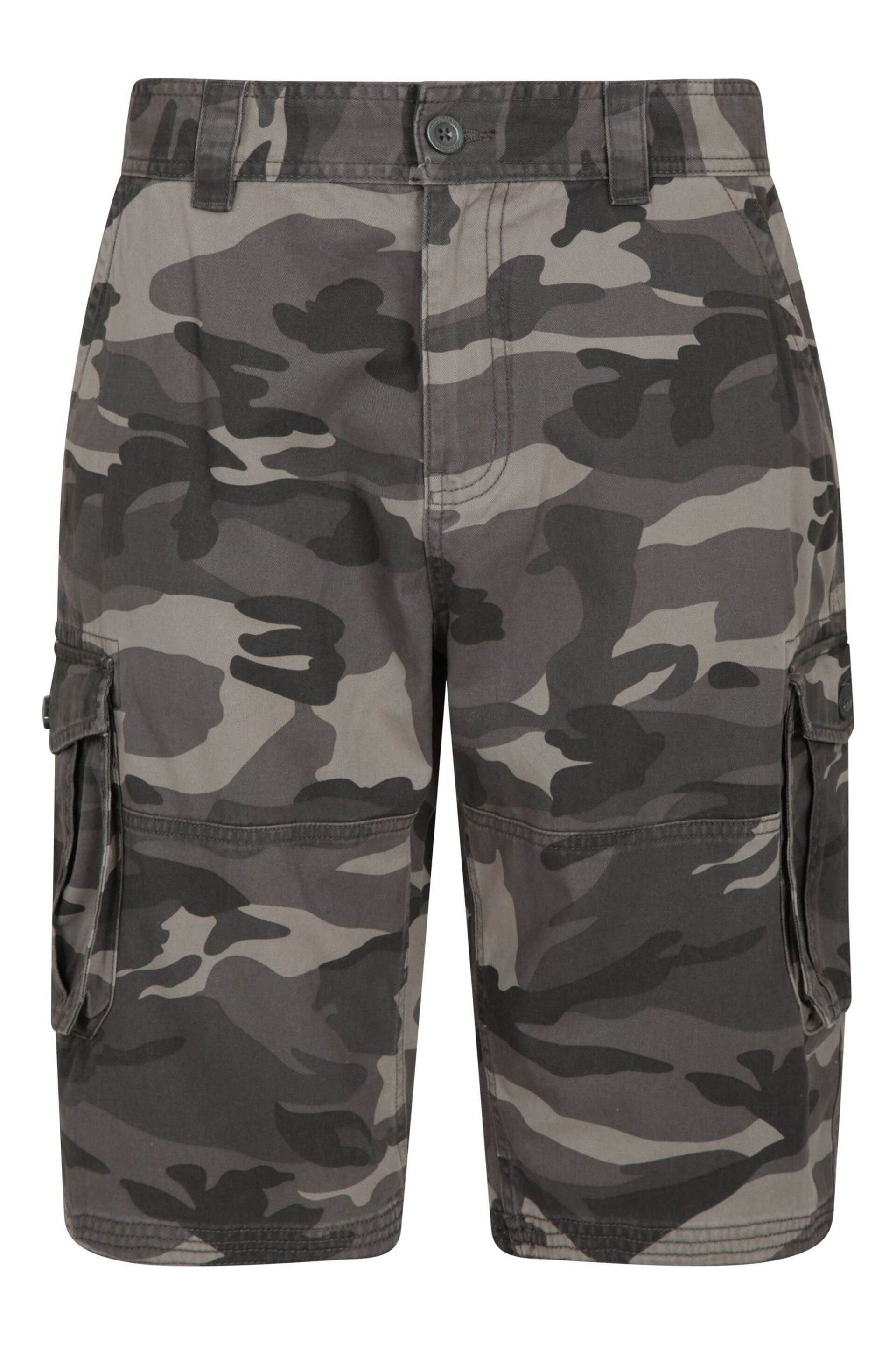 Mountain Warehouse Black Mens Camo 100% Cotton Lightweight Cargo Shorts - Image 1 of 5