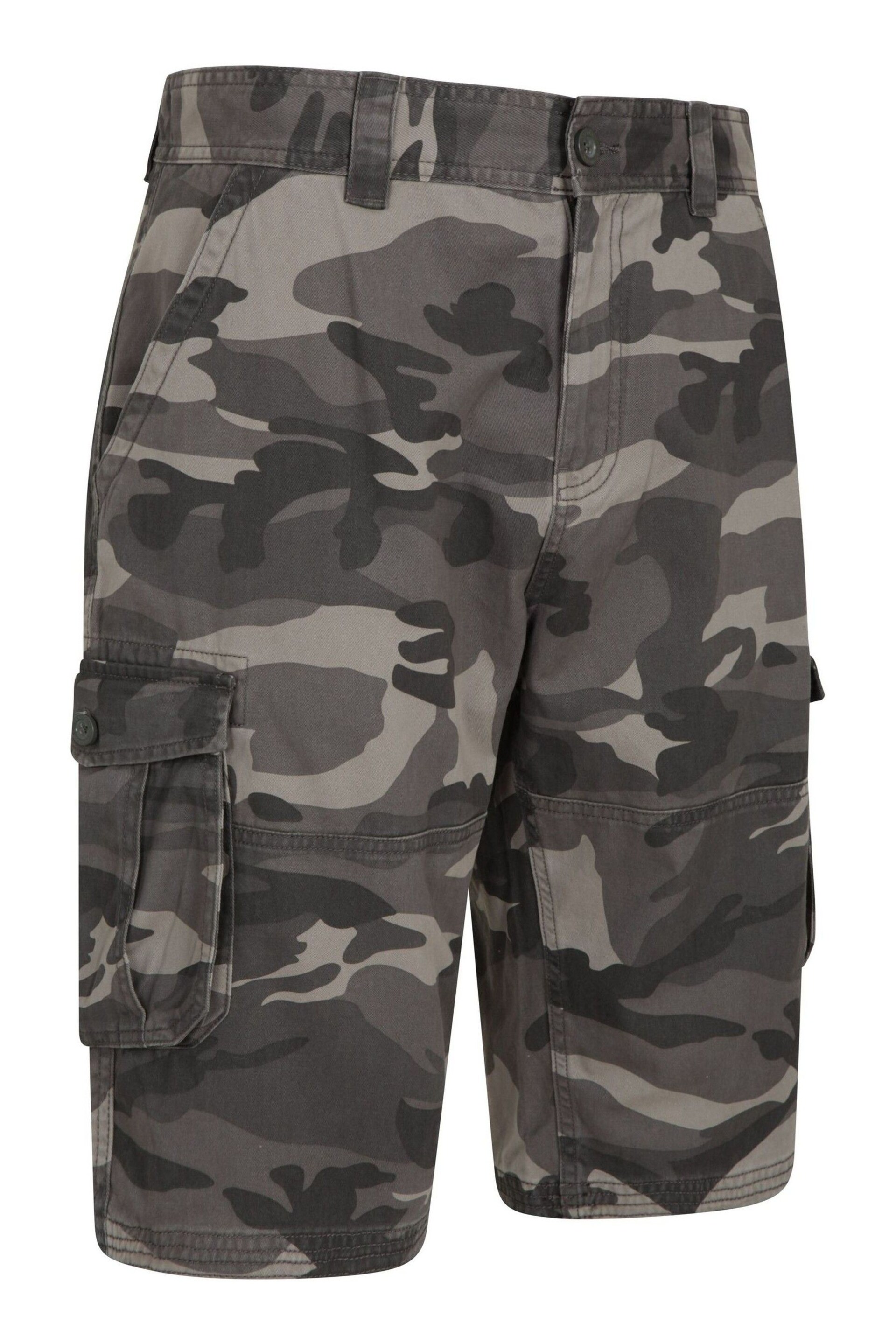 Mountain Warehouse Black Mens Camo 100% Cotton Lightweight Cargo Shorts - Image 2 of 5