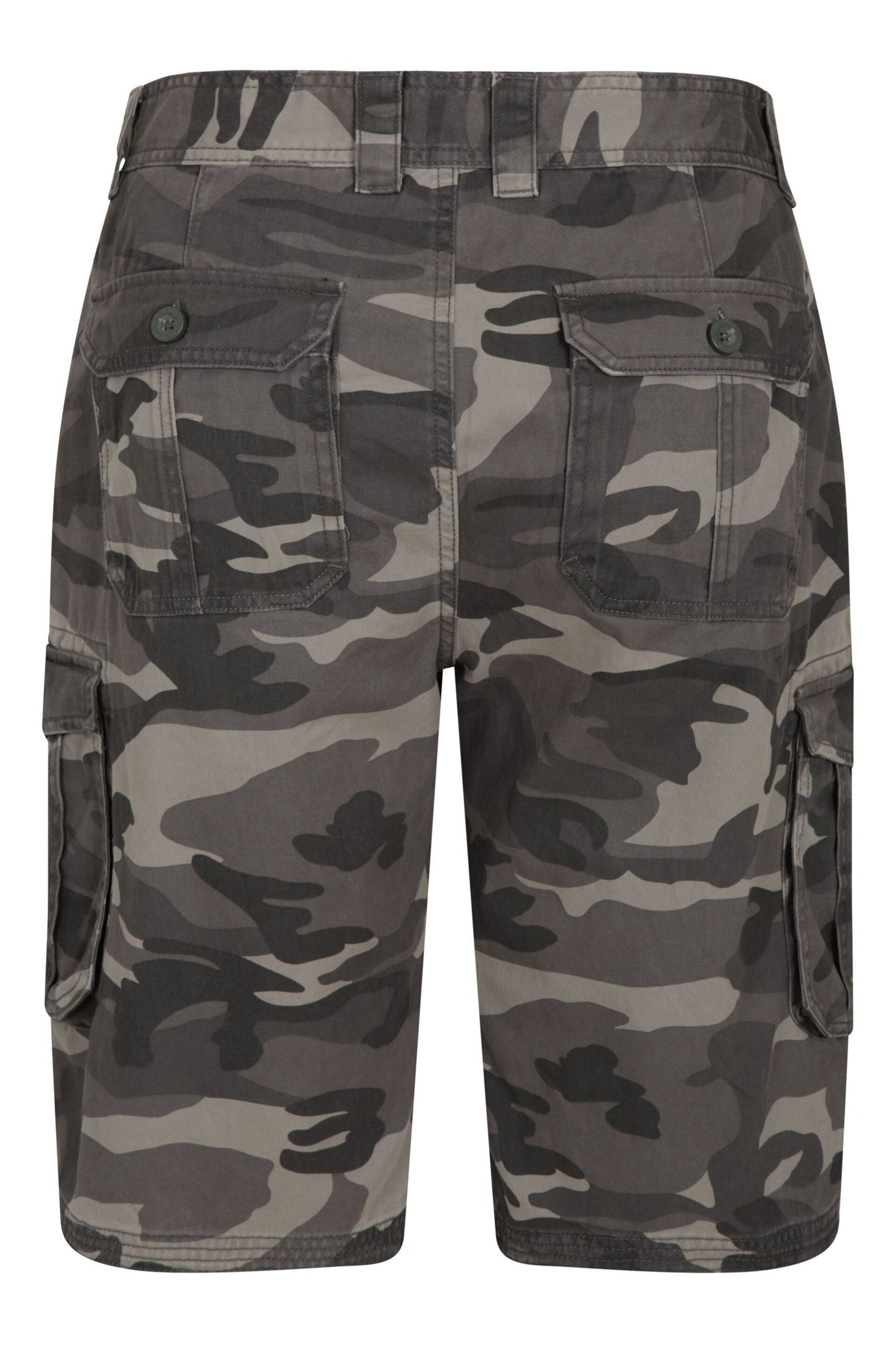 Mountain Warehouse Black Mens Camo 100% Cotton Lightweight Cargo Shorts - Image 4 of 5