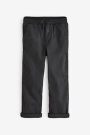 Black Wide Fit Rib Waist Pull-On Trousers (3-16yrs) - Image 1 of 4