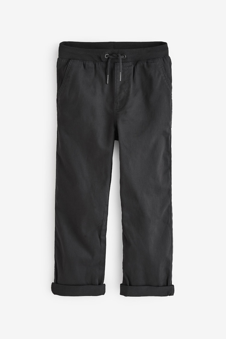 Black Wide Fit Rib Waist Pull-On Trousers (3-16yrs) - Image 1 of 4