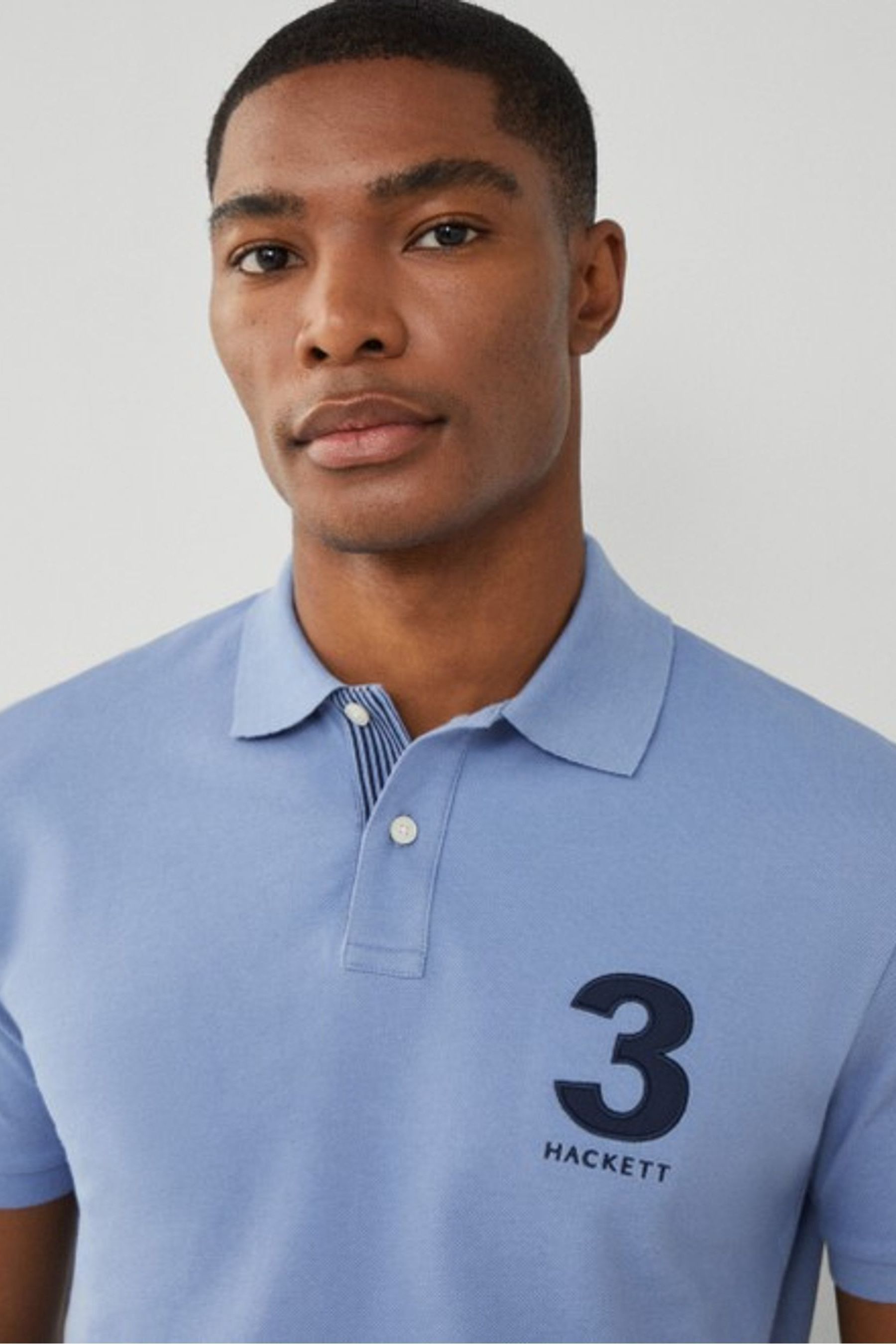 Buy Hackett London Men Blue Short Sleeve Polo Shirt from Next Qatar