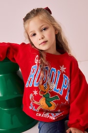 Red Rudolph Christmas Sweatshirt (3-16yrs) - Image 1 of 9