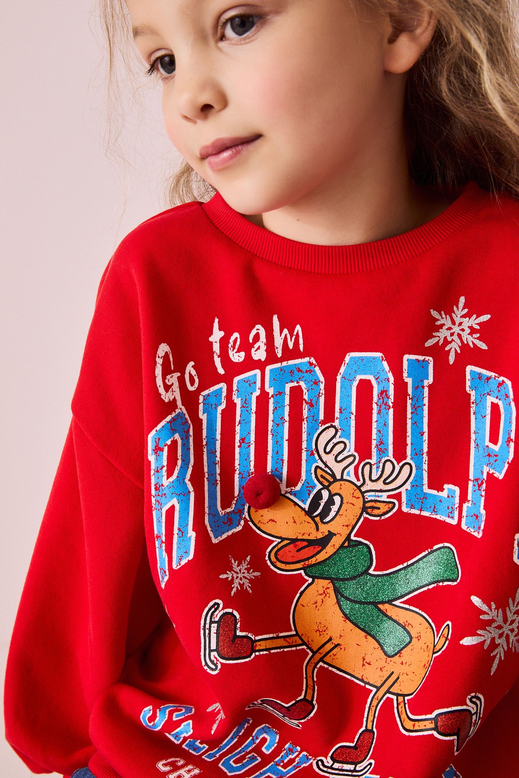 Red Rudolph Christmas Sweatshirt 3 16yrs