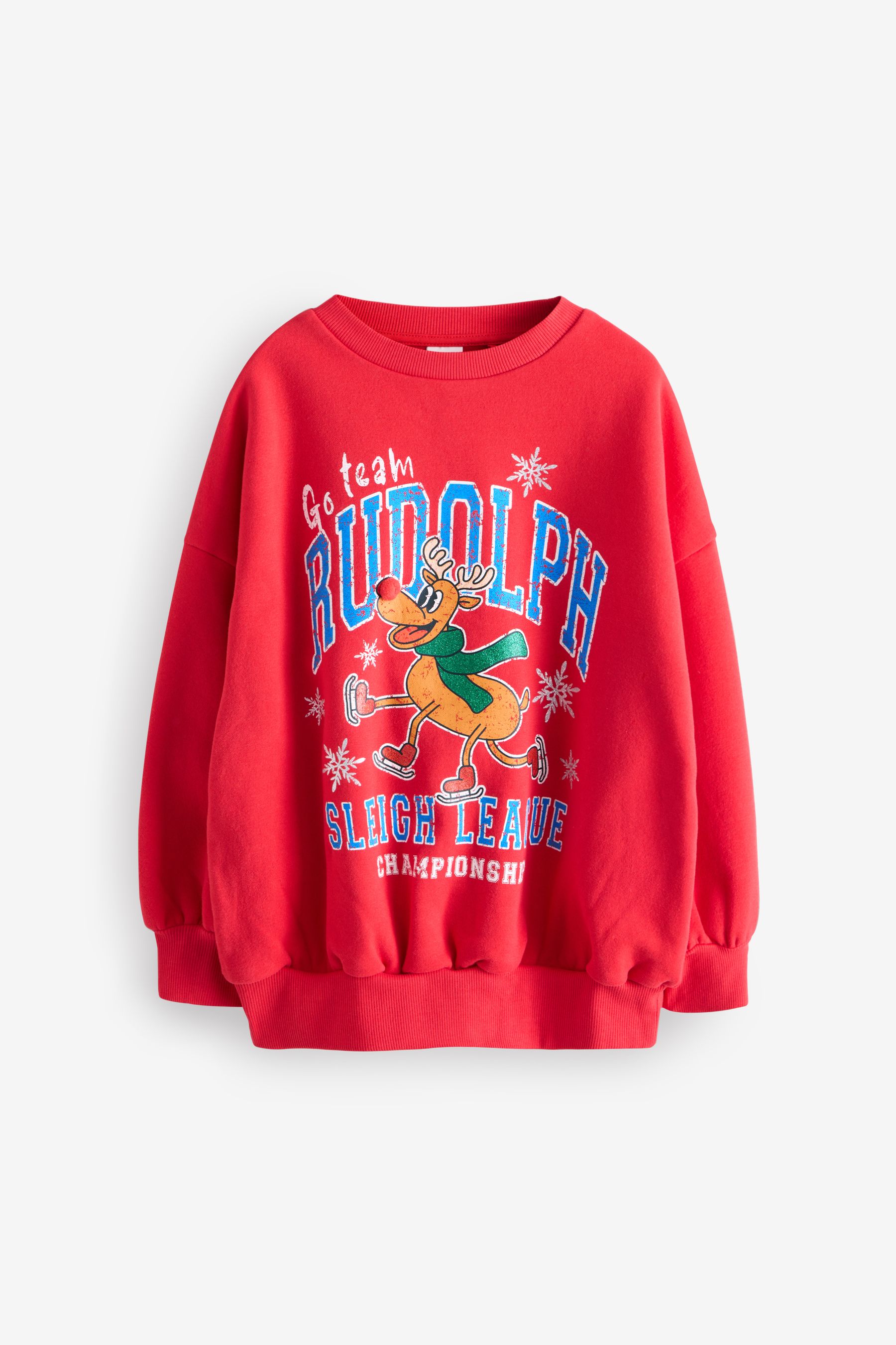 Red Rudolph Christmas Sweatshirt 3 16yrs