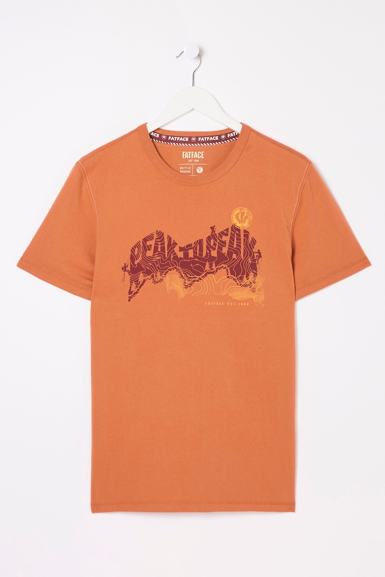 FatFace Orange Peak To Peak T-Shirt - Image 6 of 6