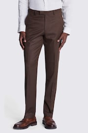 MOSS Copper Brown Tailored Fit Copper Flannel Trousers - Image 1 of 3