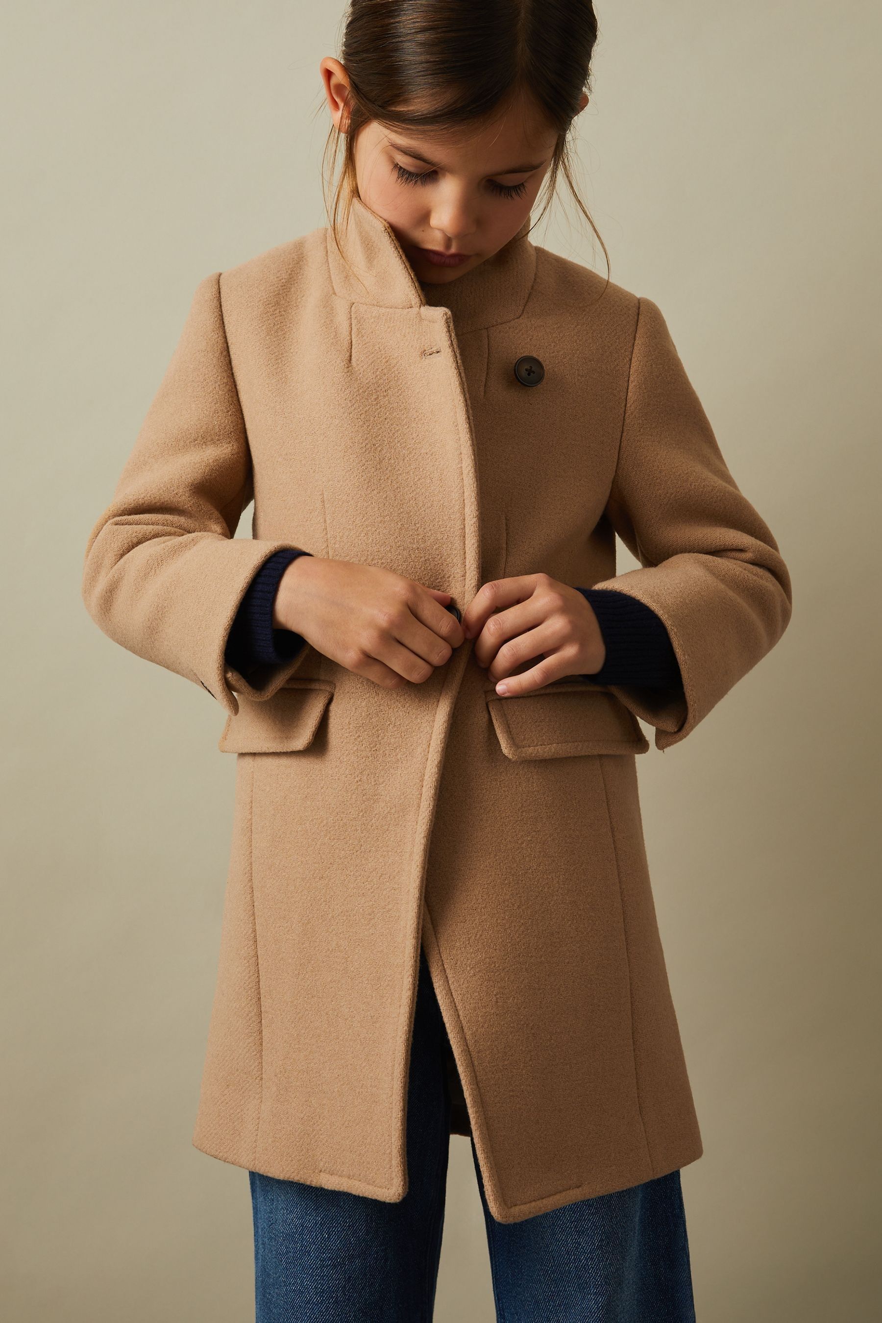 Benetton mid length hidden double breasted coat 2025