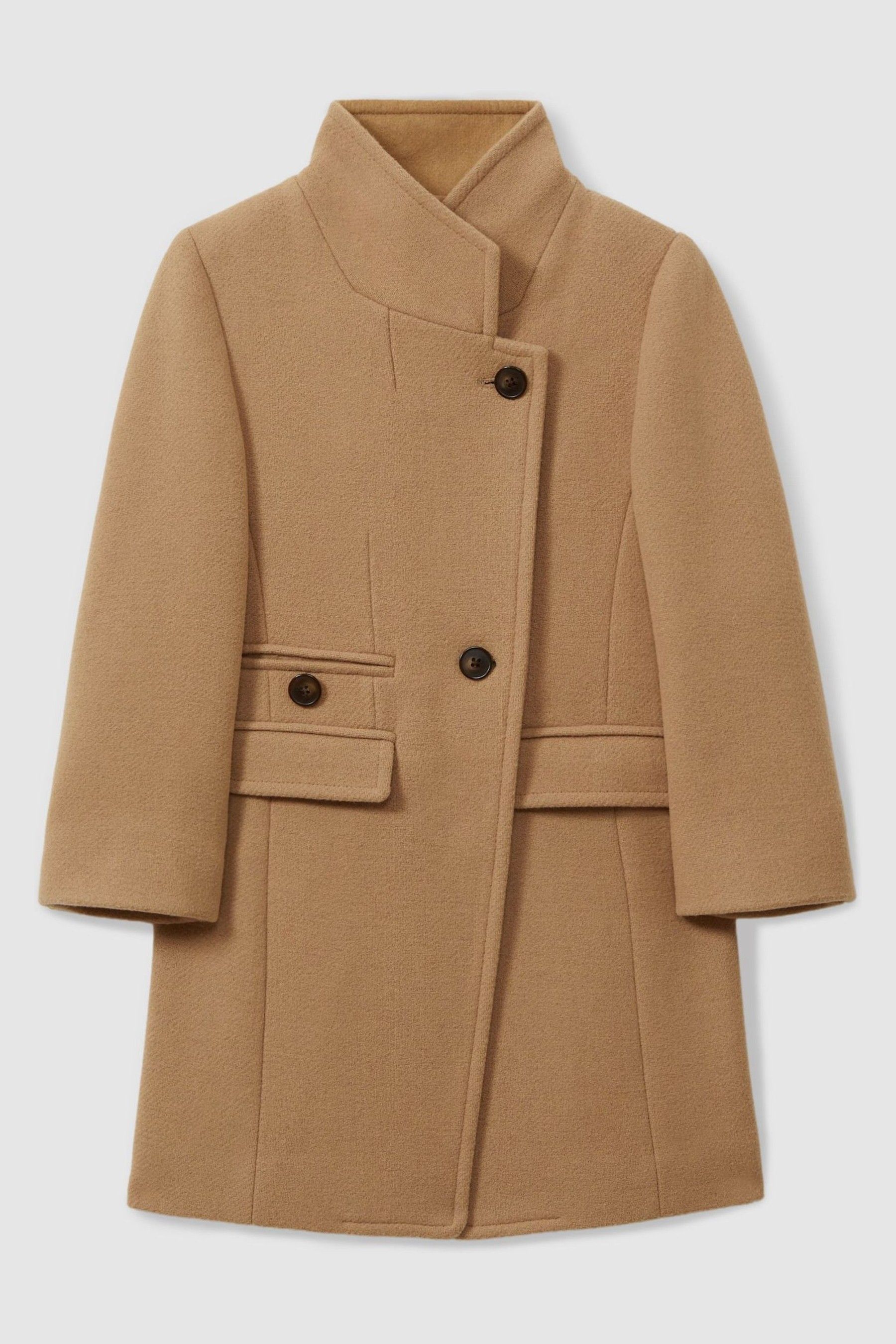 Benetton mid length hidden double breasted coat best sale