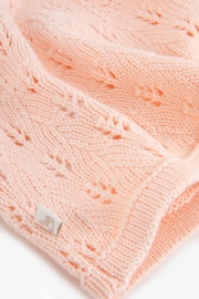 The Little Tailor Baby Pink Cotton Pointelle Knitted Hat - Image 2 of 3