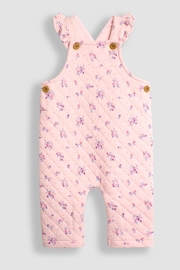 JoJo Maman Bébé Pink Quilted Floral Dungarees & Top Set - Image 2 of 6