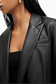 AllSaints Black Deri Leather Blazer - Image 4 of 6